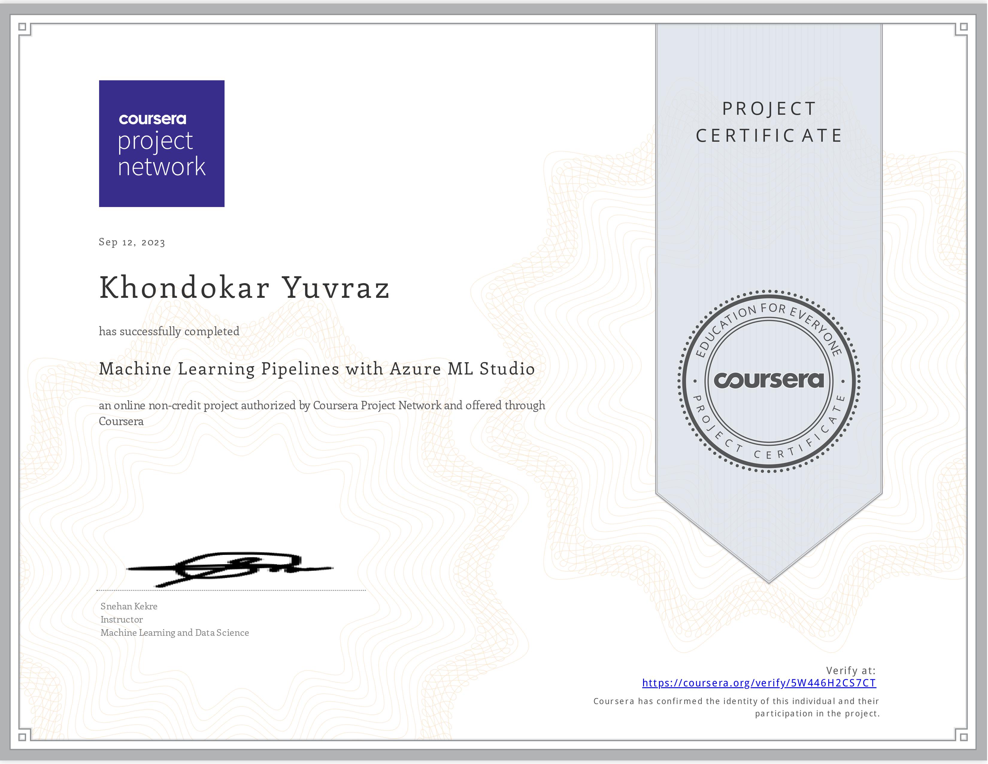 Machine Learning Pipeline with Azure ML Studio